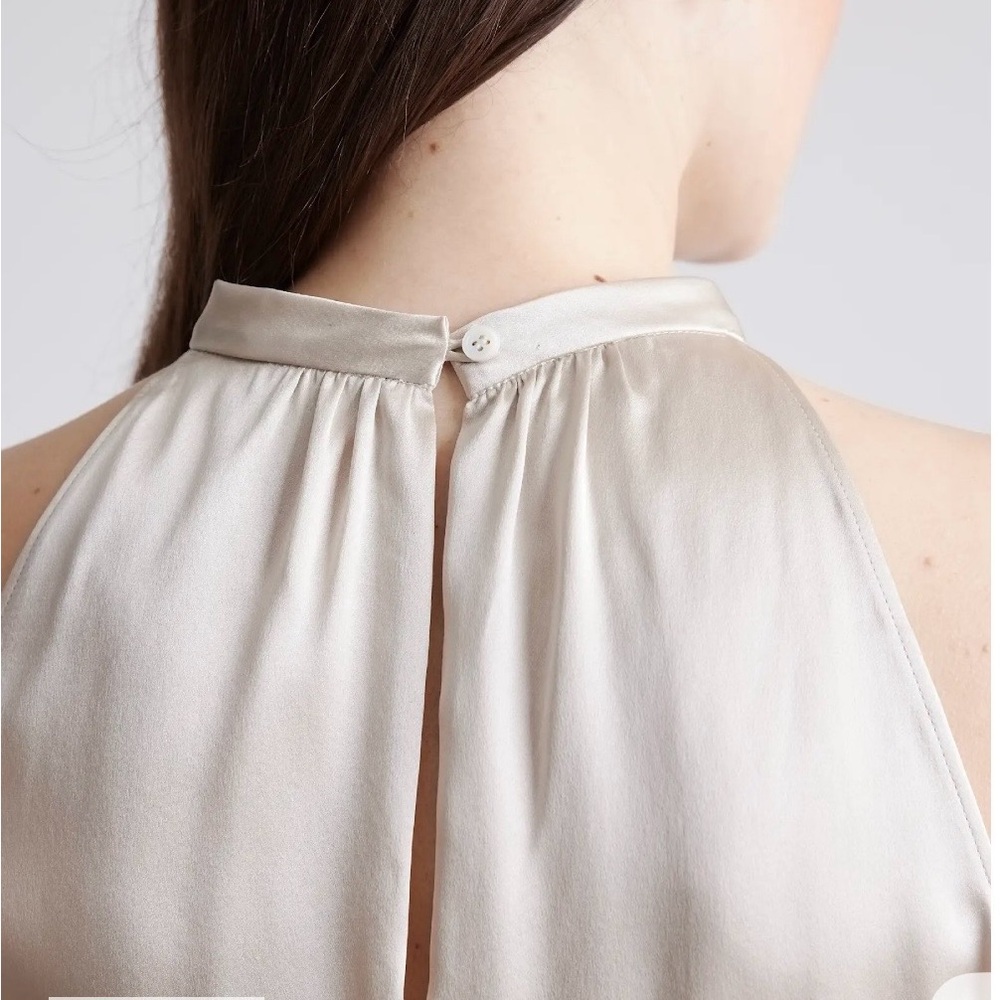 Quince 100% Washable Silk Halter Top sz XS - Picture 4 of 4